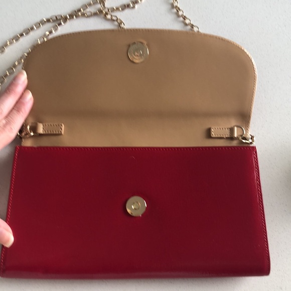 Nordstrom Red Leather Clutch NWOT - Picture 3 of 7